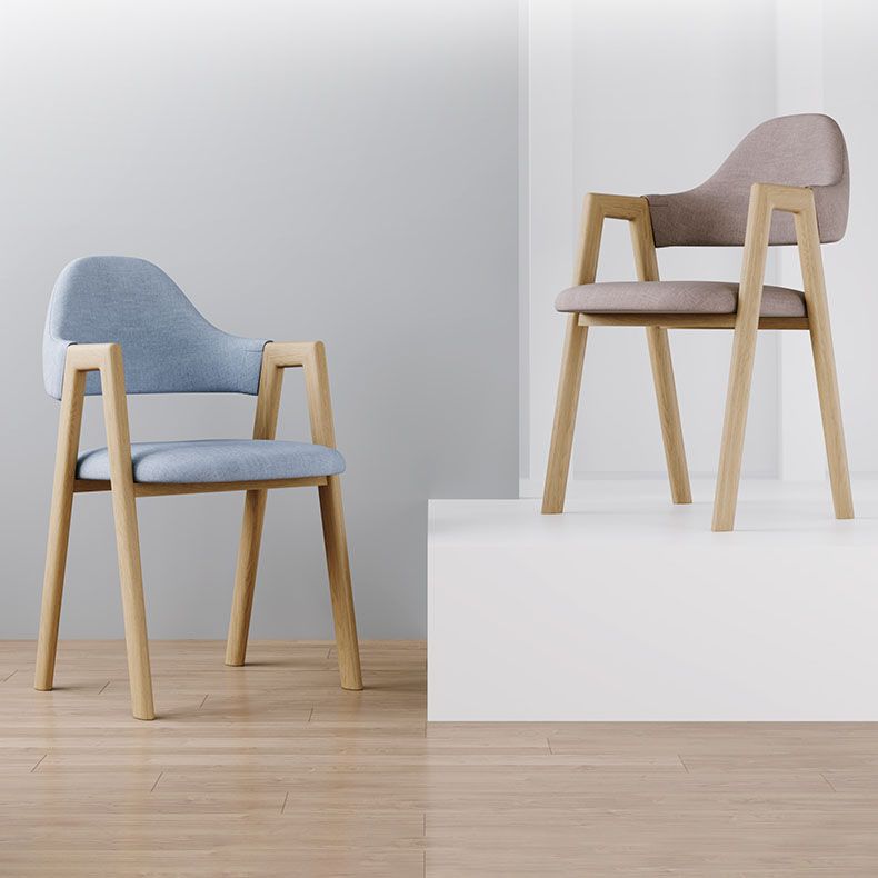 Modern Bedroom Open Back Arm Chair Fabric Matte Finish Dining Chair Clearhalo ' kitchen&dining_furn' 'Dining Chairs' 'Dining Tables & Seating' 'dining_chair' 'Furniture' 'furniture_dining_chair' 'Kitchen & Dining Furniture' 'kitchen' 1200x1200_6718b463-edfb-47dd-a0bc-24cc7b0e7dd0