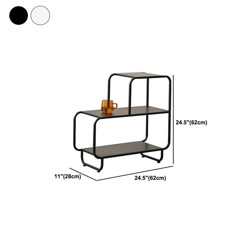 24.4 "背の長方形の上部サイドテーブル棚付き鉄そりのエンドテーブル