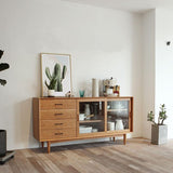 Sideboard di stoccaggio della casa in legno moderno rettangolare la parte rettangolare con porta scorrevole