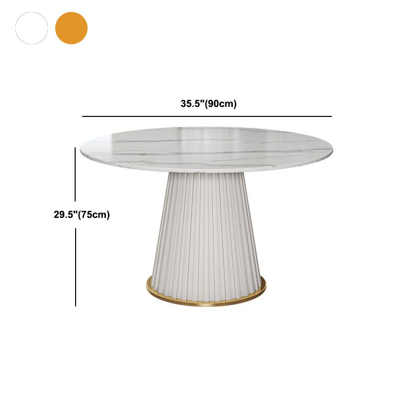 Glam Sintered Stone Dining Table Round Dining Table with Pedestal Base Clearhalo 'Dining Tables & Seating' 'Dining Tables' 'dining_table' 'furn' 'furn_dining_table' 'Furniture' 'furniture_dining_table' 'Kitchen & Dining Furniture' 'kitchen' 'kitchen_dining_table' 1200x1200_6719e0fb-4e55-4e2a-9852-467e16433d0b
