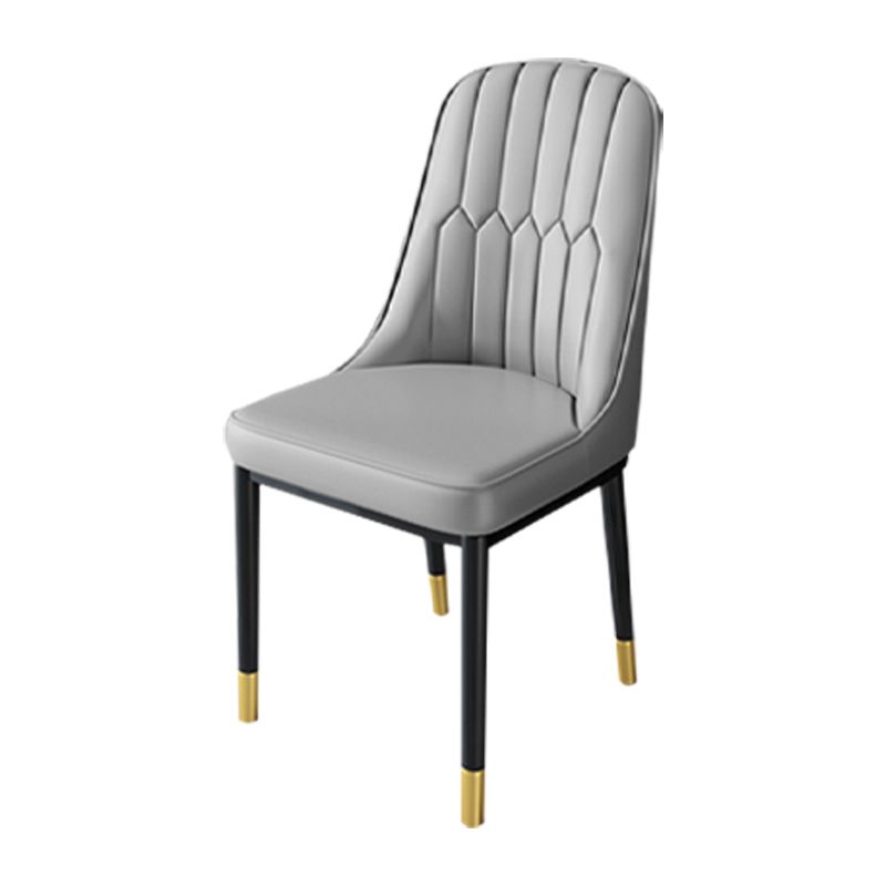 Nordic Metal Dining Room Chairs Upholstered Linen Fabric Armless Chairs for Restaurant Use Clearhalo ' kitchen&dining_furn' 'Dining Chairs' 'Dining Tables & Seating' 'dining_chair' 'furn' 'furn_dining_chair' 'Furniture' 'furniture_dining_chair' 'Kitchen & Dining Furniture' 'kitchen' 1200x1200_671a425c-813c-48fd-9f25-630a5e19cb91