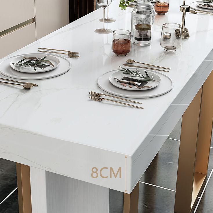 Modern Rectangle Bar Table Set 1/5 Pcs White Faux Marble Bar Table Set Clearhalo 'Bar Furniture' 'furn' 'furn_home_bar_bar_sets' 'Furniture' 'Home Bars & Bar Sets' 'home_bar_bar_sets' 'Kitchen & Dining Furniture' 1200x1200_671c1405-aab8-421f-87af-7f97c37b0b43