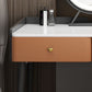 Contemporary Stone Top Make-up Vanity with 2 Storage Drawers