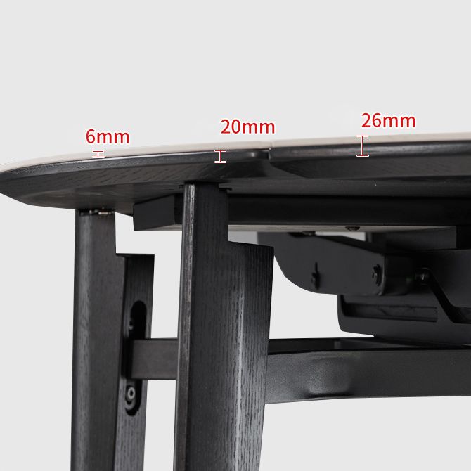 Slate and Wood Table Modern Minimalist Home Retractable Round Dining Table Clearhalo 'Dining Tables & Seating' 'Dining Tables' 'dining_table' 'furn' 'furn_dining_table' 'Furniture' 'Kitchen & Dining Furniture' 1200x1200_671d7691-e5e0-4c1f-bbe3-a2b68c8d4d1f