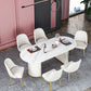 Stone Top Dining Table Contemporary Oval Dining Table with Sled Base Clearhalo 'Dining Tables & Seating' 'Dining Tables' 'dining_table' 'Furniture' 'furniture_dining_table' 'Kitchen & Dining Furniture' 'kitchen' 'kitchen_dining_table' 1200x1200_671d876c-6d73-41a8-868e-0d094231e96e