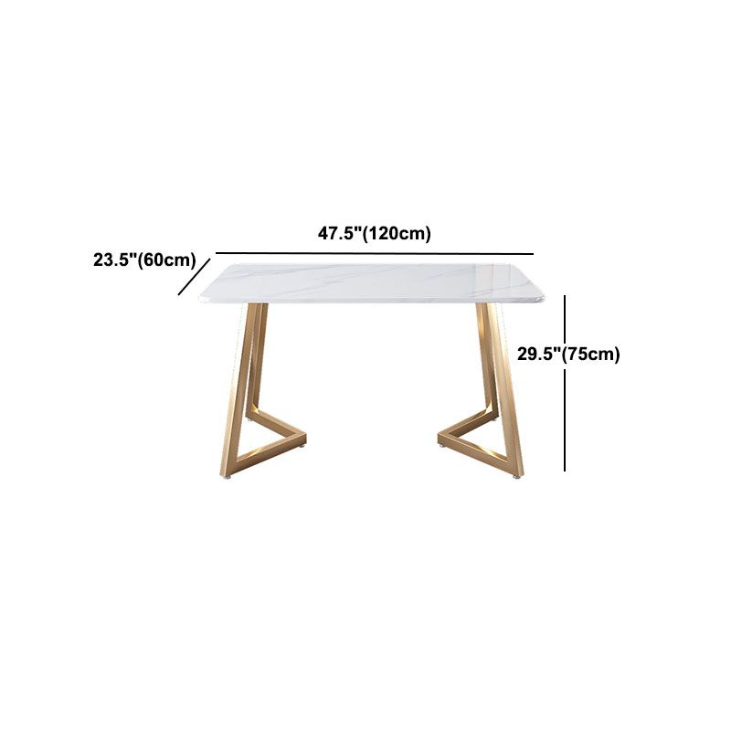 Gold Iron 4 Legs Dining Table Stone Center Top Traditional Luxury Dining Table Clearhalo 'Dining Tables & Seating' 'Dining Tables' 'dining_table' 'furn' 'furn_dining_table' 'Furniture' 'furniture_dining_table' 'Kitchen & Dining Furniture' 'kitchen' 'kitchen_dining_table' 1200x1200_671e1e79-ce36-49e4-b287-d597a815e36b