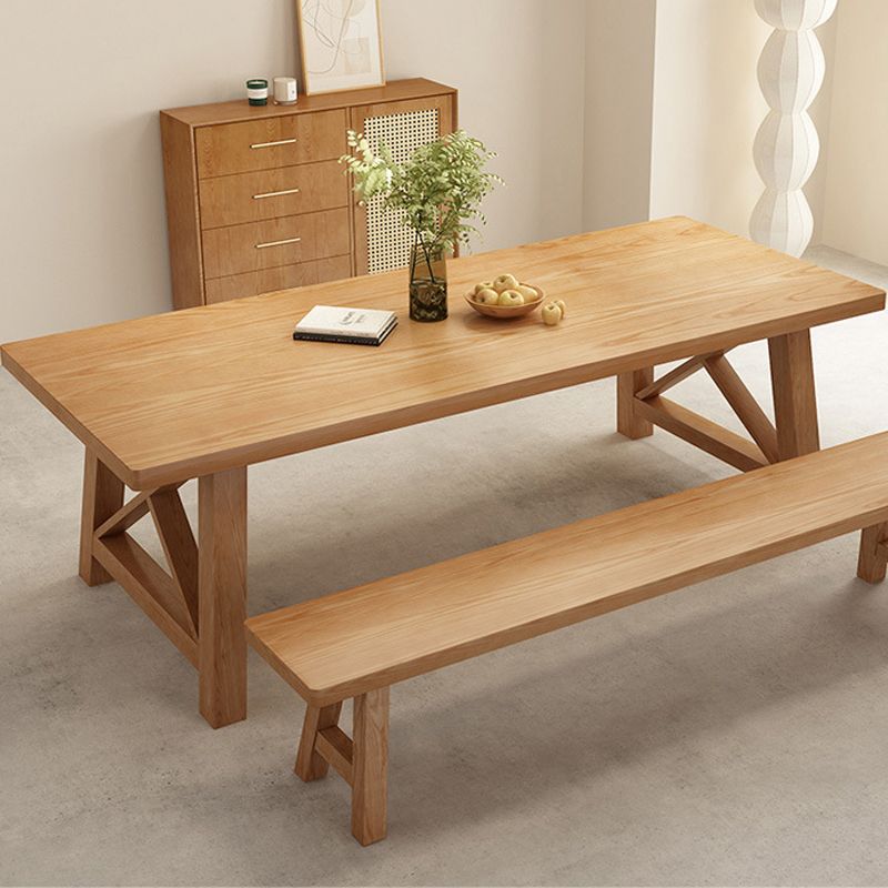 Glam Style Wood Dining Table Rectangle Table with Wood Legs for Kitchen Clearhalo 'Dining Tables & Seating' 'Dining Tables' 'dining_table' 'furn' 'furn_dining_table' 'Furniture' 'Kitchen & Dining Furniture' 1200x1200_671f5028-de19-424d-a69c-a47df1ee1798