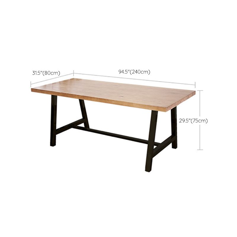 Rectangle Trestle Dining Table Modern Wood Table for Milk Tea Shop Clearhalo 'Dining Tables & Seating' 'Dining Tables' 'dining_table' 'furn' 'furn_dining_table' 'Furniture' 'Kitchen & Dining Furniture' 1200x1200_67213501-db43-4e70-b5a4-2f98e53d70b2