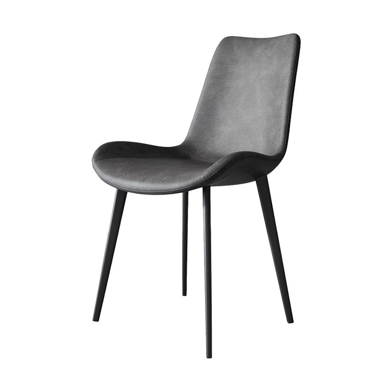 Contemporary Style Leather Dining Chairs Solid Back Armless Dining Chairs (Set of 2) Clearhalo ' kitchen&dining_furn' 'Dining Chairs' 'Dining Tables & Seating' 'dining_chair' 'furn' 'furn_dining_chair' 'Furniture' 'furniture_dining_chair' 'Kitchen & Dining Furniture' 'kitchen' 1200x1200_6721a049-21bc-4e09-af0c-3b8d9a2b10a6