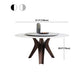 Round Sintered Stone Dining Table Modern Gray Black Turntable Furniture with Pedestal Base