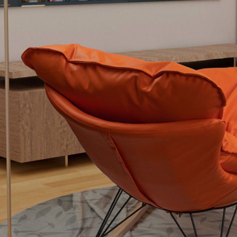 Chaise de rocker moderne à chaise à ossature du cadre en métal avec ottoman