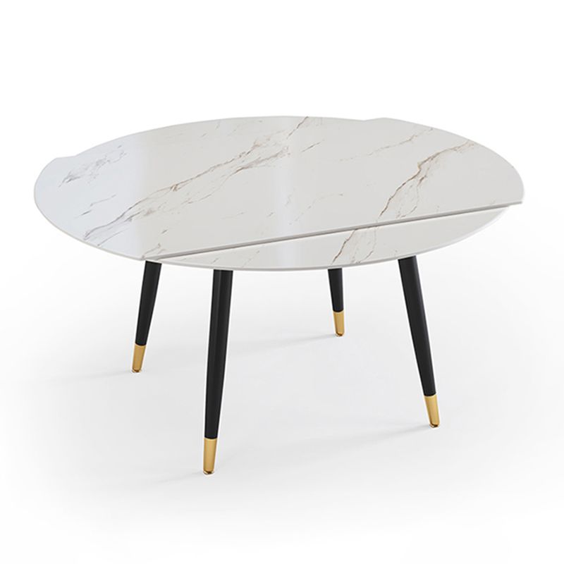 Traditional Luxury Round Drop-Leaf Dining Table Stone Furniture for Dining Room Clearhalo ' dining_table' 'Dining Tables & Seating' 'Dining Tables' 'furn' 'furn_dining_table' 'Furniture' 'furniture_dining_table' 'Kitchen & Dining Furniture' 'kitchen&dining_furn' 'kitchen' 'kitchen_dining_table' 1200x1200_672601f9-4d1f-4126-bb59-4a7e1996f6c9