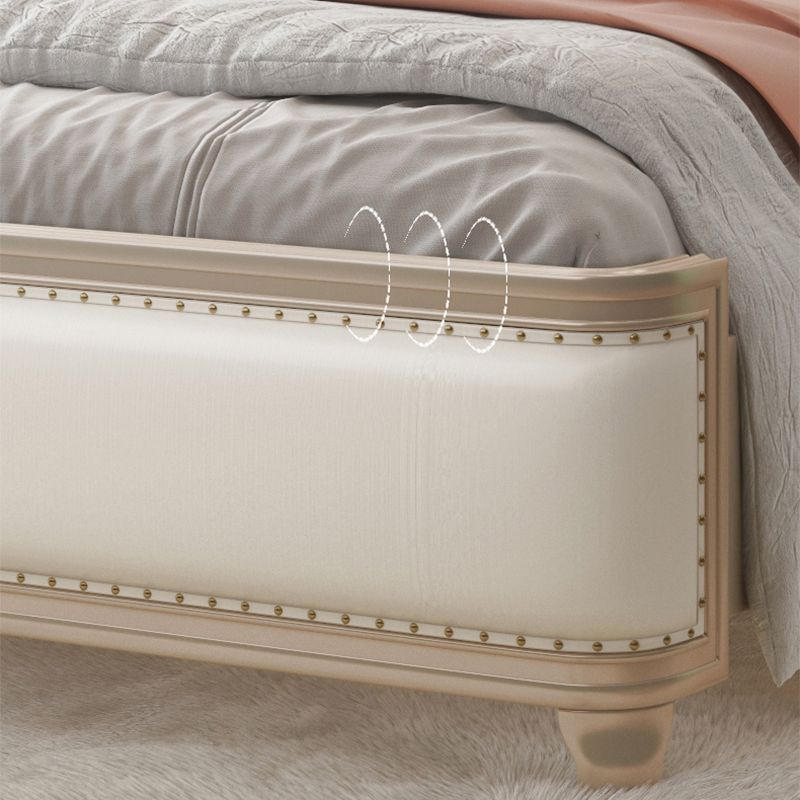 Victorian White Panel Bett gepolstertes Kopfteilbett mit individuellen goldenen Beinen