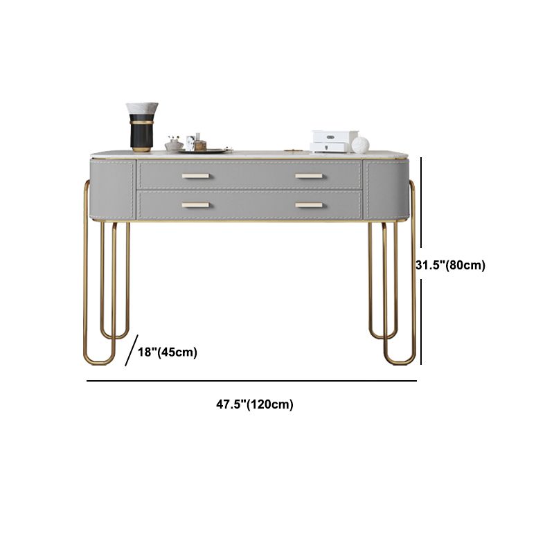 Specchio e 2 cassetti set di sgabelli da toeletta da toeletta per trucco grigio chiaro