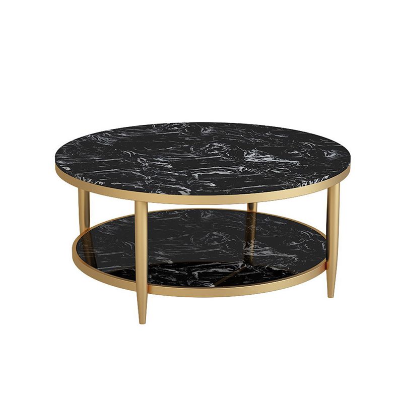 4 Legs 1 Single Coffee Table Modern Marble Round Cocktail Table Clearhalo 'Coffee & Accent Tables' 'Coffee Tables' 'coffee_tables' 'furn' 'furn_coffee_tables' 'Furniture' 'furniture_coffee_tables' 'Living Room Furniture' 1200x1200_6727f9b7-339d-4597-83c4-0c87953eca8c