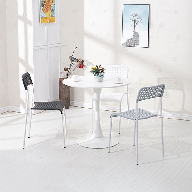 Contemporary Metal Dining Room Chairs Plastic Open Back Dining Side Armless Chair Clearhalo ' kitchen&dining_furn' 'Dining Chairs' 'Dining Tables & Seating' 'dining_chair' 'furn' 'furn_dining_chair' 'Furniture' 'furniture_dining_chair' 'Kitchen & Dining Furniture' 'kitchen' 1200x1200_672985f3-42a4-4429-9f6e-94426976ac78