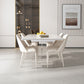White Dining Table Set 1/4/5/7 Pieces with Acrylic Base Kitchen Furniture Set Clearhalo 'Dining Room Sets' 'Dining Tables & Seating' 'dining_room_set' 'furn' 'furn_dining_room_set' 'Furniture' 'Kitchen & Dining Furniture' 1200x1200_672a3cc1-f475-4de9-b09f-b481bdd3ce49