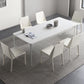 Modern White Stone Table 4 Legs Rectangle Dining Table for Kitchen Clearhalo 'Dining Tables & Seating' 'Dining Tables' 'dining_table' 'Furniture' 'furniture_dining_table' 'Kitchen & Dining Furniture' 'kitchen' 'kitchen_dining_table' 1200x1200_672ddbe9-8ea2-4191-a5cf-9b57132723ed
