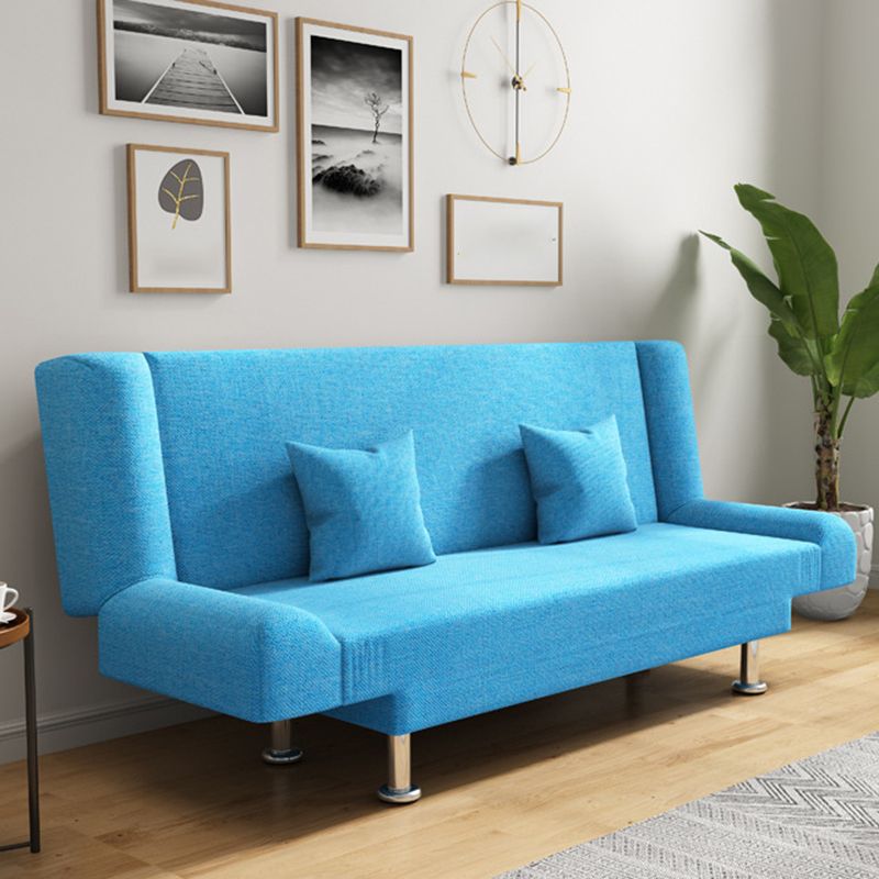 Modern Cotton Blend Round Arm Convertible Sofa Tight Back Foldable Sofa Bed Clearhalo 'furn' 'furn_sofas' 'Furniture' 'furniture_sofas' 'Living Room Furniture' 'Sofa' 'sofas' 1200x1200_672e1b51-2cec-49d4-b1a2-74d48de2bc43