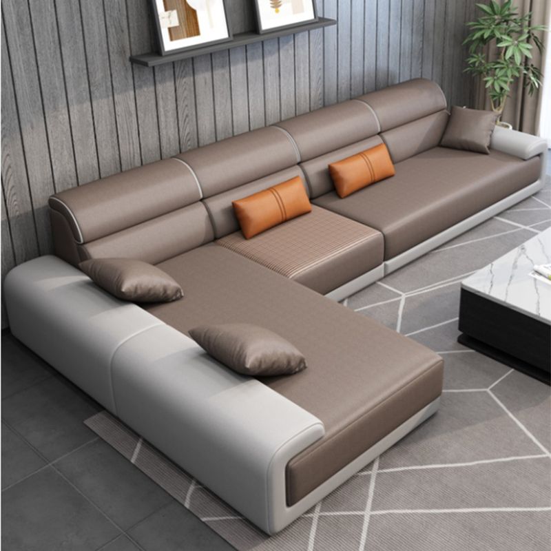 Modern Pillow Top Arm Sectionals 133.86"Lx 70.87"W x 35.43"H High Back Sofa with Chaise Clearhalo 'furn' 'furn_sectionals' 'Furniture' 'furniture_sectionals' 'kitchen' 'kitchen_sectionals' 'Living Room Furniture' 'Sectionals' 1200x1200_672e3103-3a87-4e7f-87a3-1159242cf50e