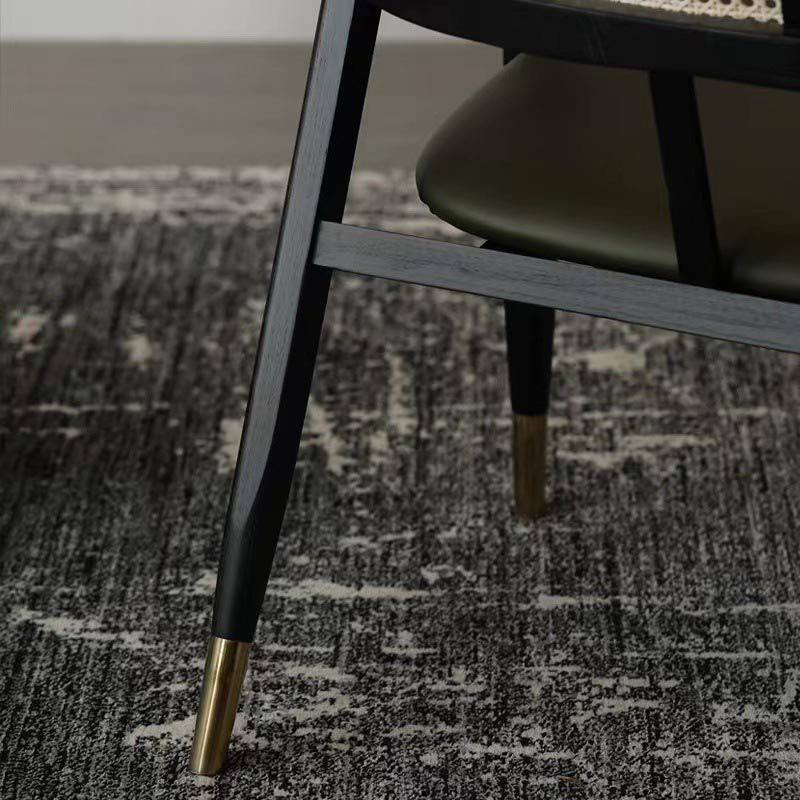 Sillas de comedor de ratán glamorosa muebles de comedor abiertos con patas de madera en acabado mate