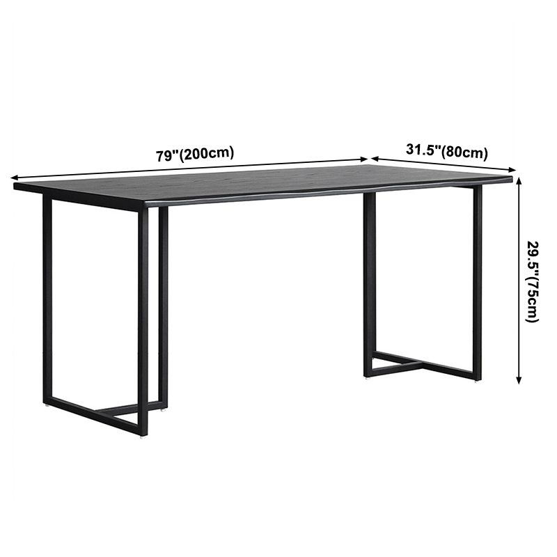 Contemporary Rectangle Dining Table Pine Solid Wood Table with Black Double Pedestal Clearhalo ' dining_table' 'Dining Tables & Seating' 'Dining Tables' 'furn' 'furn_dining_table' 'Furniture' 'furniture_dining_table' 'Kitchen & Dining Furniture' 'kitchen&dining_furn' 'kitchen' 'kitchen_dining_table' 1200x1200_672f544b-a802-4190-8fe9-492434b5c0cf