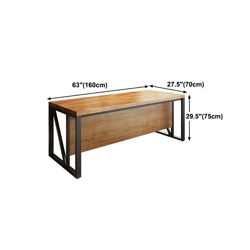 Industrial Pine Wood Dining Table Rectangle Table with Metal Trestle Base Clearhalo ' dining_table' 'Dining Tables & Seating' 'Dining Tables' 'furn' 'furn_dining_table' 'Furniture' 'furniture_dining_table' 'Kitchen & Dining Furniture' 'kitchen&dining_furn' 'kitchen' 'kitchen_dining_table' 1200x1200_67306962-107e-4c0a-bd33-35cea99ebf04