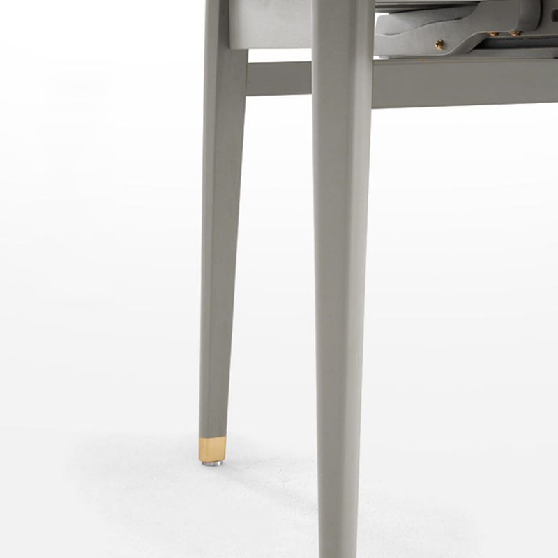 Mesa de comedor de piedra redonda blanca contemporánea con patas de madera maciza