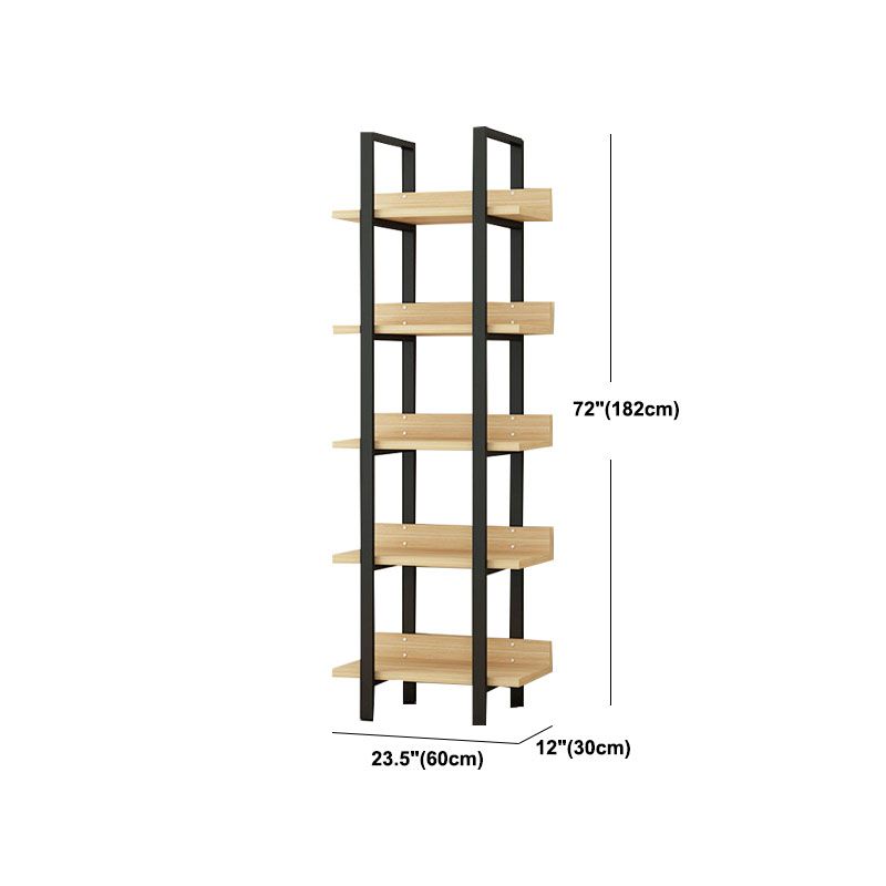 棚付きの現代的な金属と木製の本棚オープンシェルフ本棚