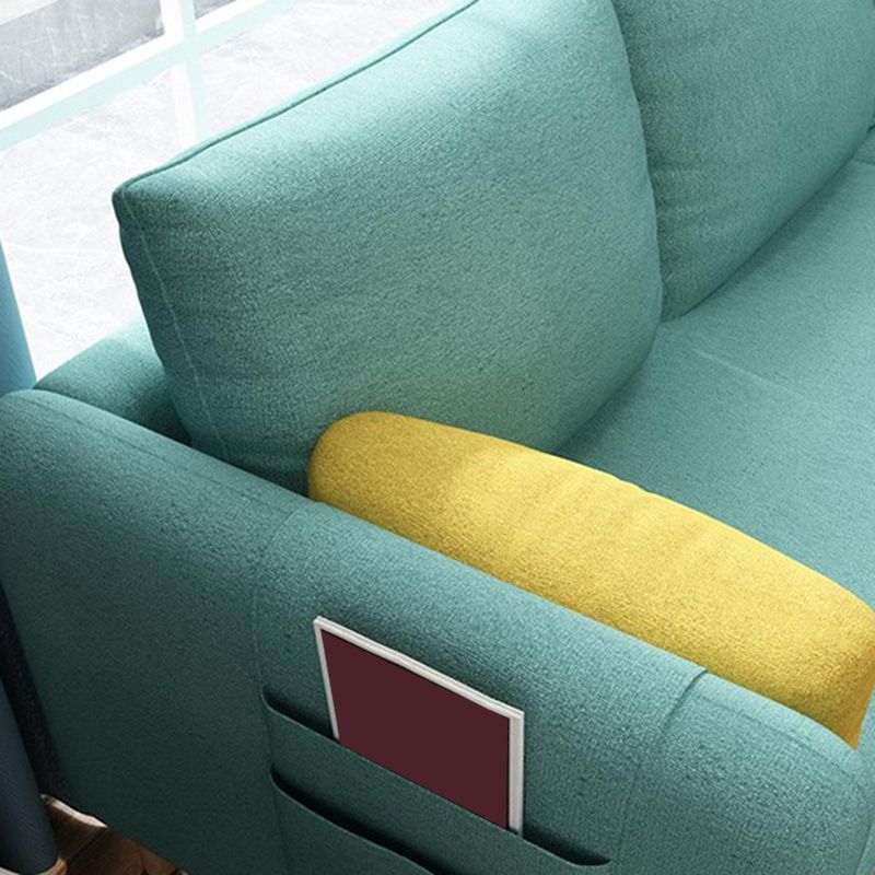 Scandinavian 32.28 " H Cotton Blend Square Arm Sofa & Chaise Clearhalo 'furn' 'furn_sectionals' 'Furniture' 'Living Room Furniture' 'Sectionals' 1200x1200_67315f5f-fcd1-4c22-8c05-b8abccc0324b