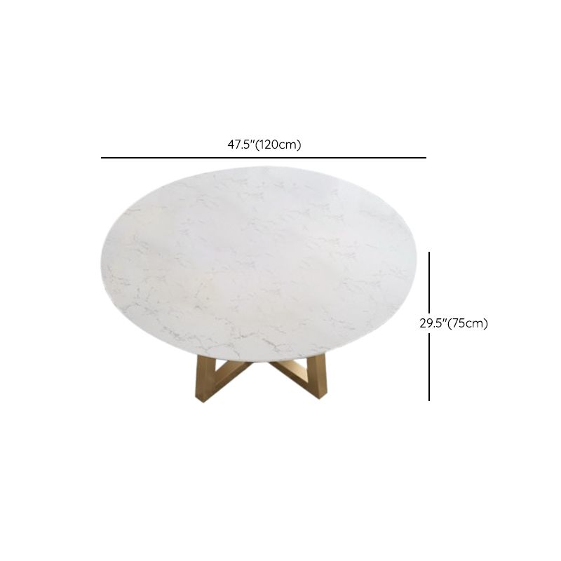 Iron and Slate Table Glam Style Simple Home Round Dining Table Clearhalo 'Dining Tables & Seating' 'Dining Tables' 'dining_table' 'furn' 'furn_dining_table' 'Furniture' 'Kitchen & Dining Furniture' 1200x1200_6731dd70-2baa-4aad-921f-4e580d502fdb