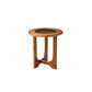 Table basse ou table d'appoint avec plateau en verre, pieds croisés noirs, table de cocktail