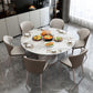 Glam Sintered Stone White Table Round Shape Standard Dining Table for Kitchen Clearhalo ' dining_table' 'Dining Tables & Seating' 'Dining Tables' 'furn' 'furn_dining_table' 'Furniture' 'furniture_dining_table' 'Kitchen & Dining Furniture' 'kitchen&dining_furn' 'kitchen' 'kitchen_dining_table' 1200x1200_6734f94b-b7fd-430b-8aa9-acbc4c68a112