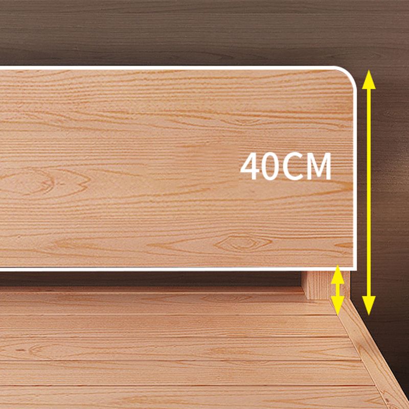 Scandinavian Solid Wood Panel Bed with Rectangular Headboard