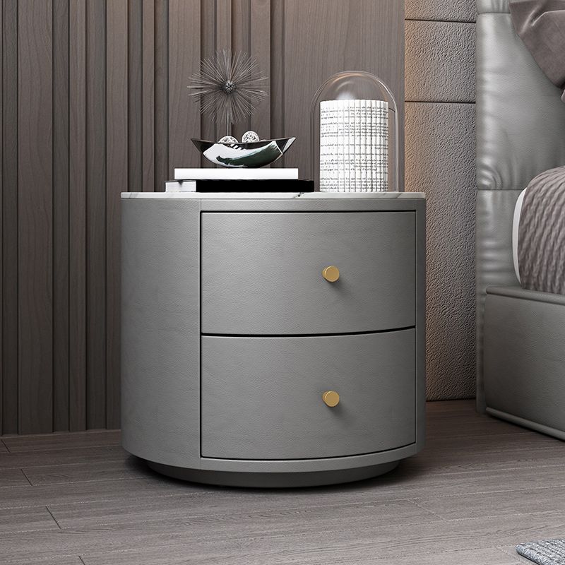 Comodino moderno comodino in pelle in finto comodino