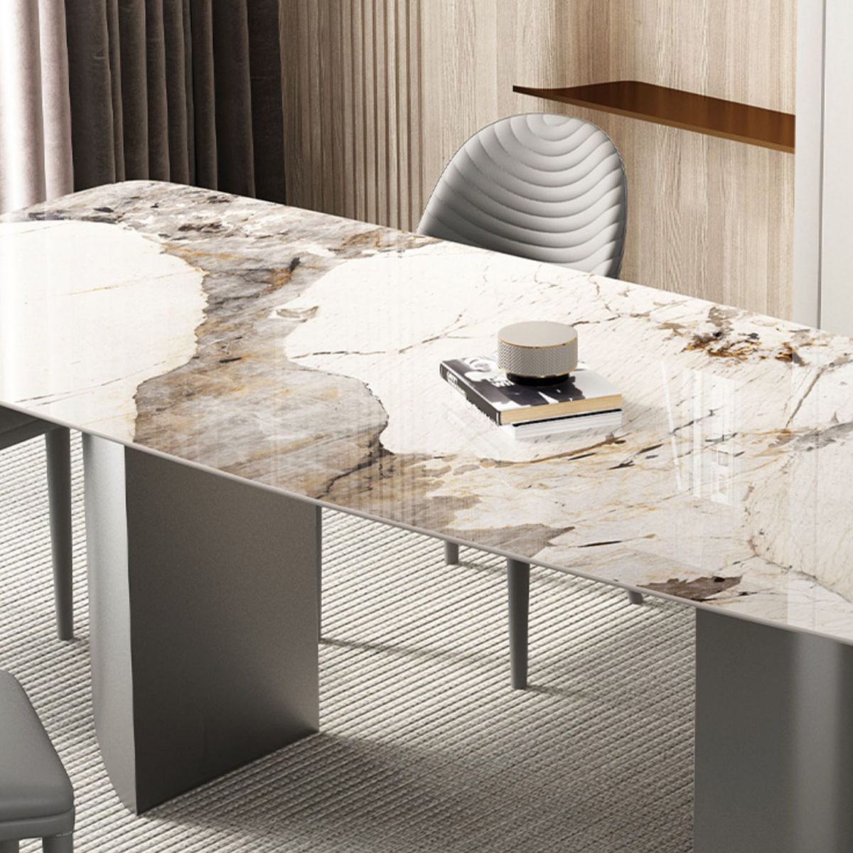 Industrial Rectangle Dining Table Sintered Stone Table with Metal Legs for Kitchen Clearhalo 'Dining Tables & Seating' 'Dining Tables' 'dining_table' 'furn' 'furn_dining_table' 'Furniture' 'Kitchen & Dining Furniture' 1200x1200_67375100-7c43-4330-9bee-ea7b3c9e6ab4