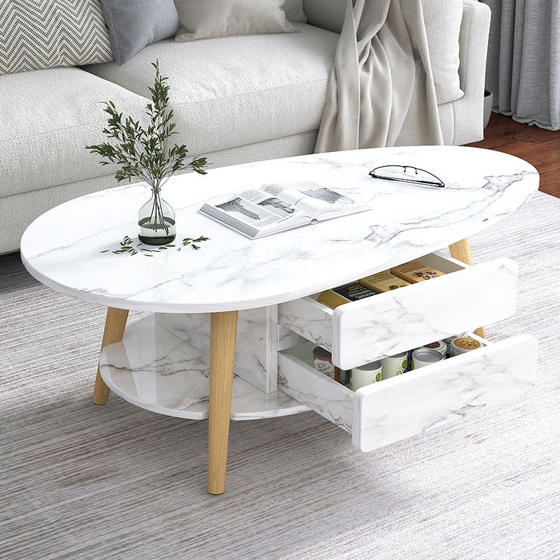 Modern Coffee Table Wooden 3 Legs Cocktail Table with Drawer Clearhalo 'Coffee & Accent Tables' 'Coffee Tables' 'coffee_tables' 'furn' 'furn_coffee_tables' 'Furniture' 'furniture_coffee_tables' 'Living Room Furniture' 1200x1200_67379297-1051-46c5-b3b0-9a12cb5ec6c0