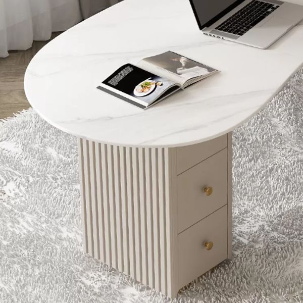 29.53" H Contemporary Office Desk White Secretary Desk with Drawers Clearhalo 'furn' 'furn_office_desk' 'Furniture' 'Office Desks' 'Office Furniture' 'office_desk' 1200x1200_673881ec-b15a-45ad-947c-cd093d61dbe4