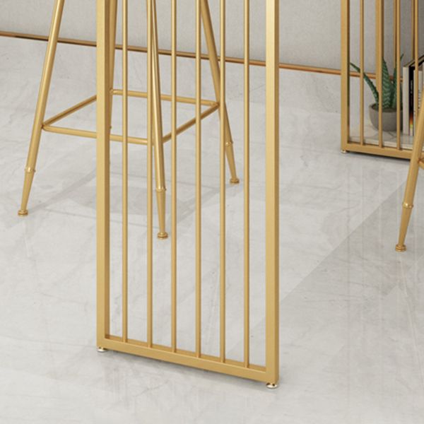 1/3 pièces Glam Iron Bistro Ensemble rectangle White Faux Marble Bar Table Tablet avec étagère