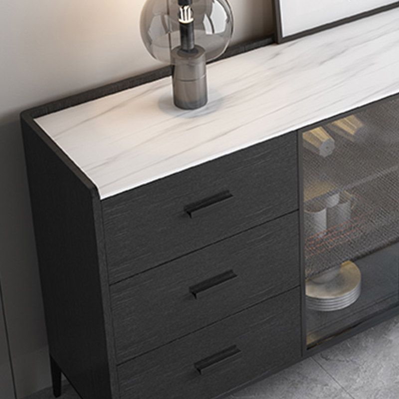 Tavolo a buffet in pietra credenza a buffet in stile glam con armadi e cassetti