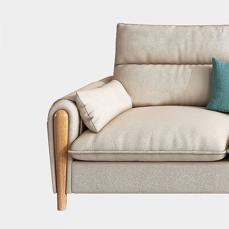 Scandinavian Beige Straight Arm Sofa/Sectional with Removable Cushions
