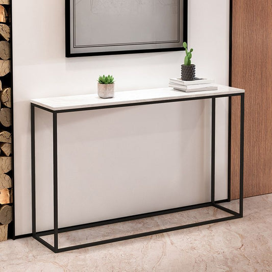 29.53" Tall Marble Console Table Modern Frame Base Accent Table for Hall Clearhalo 'Console Tables' 'console_tables' 'Entry & Mudroom Furniture' 'furn' 'furn_console_tables' 'Furniture' 1200x1200_673c3b94-0c03-49df-816d-4cf83ef5a18e