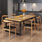 Contemporary Style Rectangular MDF Dining Set Dining Table with Metal Trestle Base Clearhalo 'Dining Room Sets' 'Dining Tables & Seating' 'dining_room_set' 'furn' 'furn_dining_room_set' 'Furniture' 'furniture_dining_room_set' 'Kitchen & Dining Furniture' 'kitchen&dining_furn' 'kitchen' 1200x1200_673db186-7972-49f1-aa15-9713c4437c95