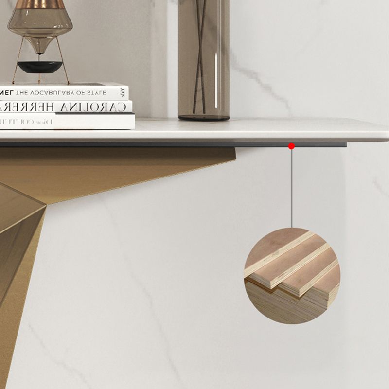 Mesa de consola de piedra mesa de acento rectangular moderno, 33.46 "de alto