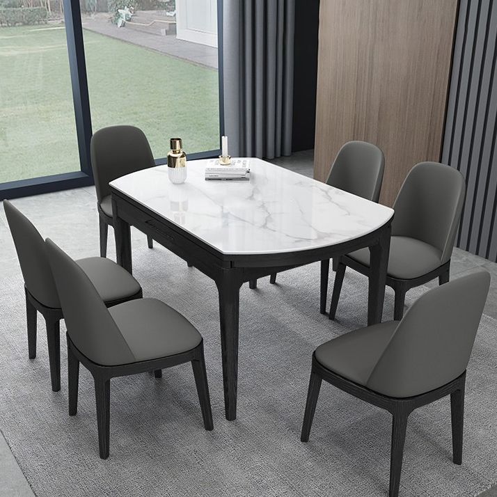 Contemporary Style 53'' Dining Table 4 Legs Dining Site Table with Drop-Leaf Clearhalo ' dining_table' 'Dining Tables & Seating' 'Dining Tables' 'furn' 'furn_dining_table' 'Furniture' 'furniture_dining_table' 'Kitchen & Dining Furniture' 'kitchen&dining_furn' 'kitchen' 'kitchen_dining_table' 1200x1200_673e95c6-6bed-410d-b7be-eba13f0b67fc