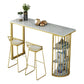 Glam Juego de mesa de bar de 1/3 piezas, mesa de mostrador de piedra con taburetes altos para sala de estar