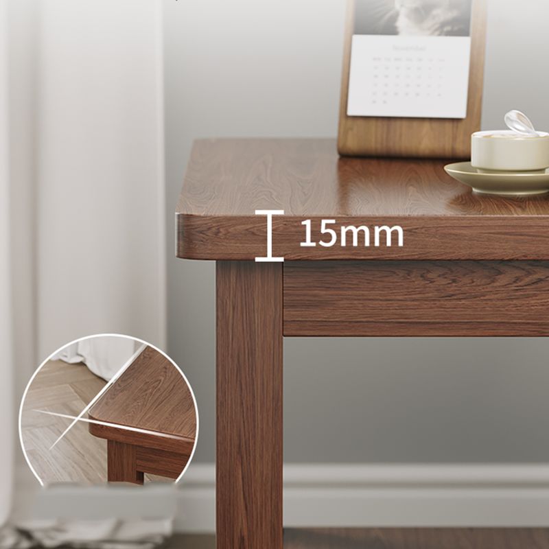 Mesa de esquina moderna de 4 patas Mesa al final del sofá de madera maciza con almacenamiento