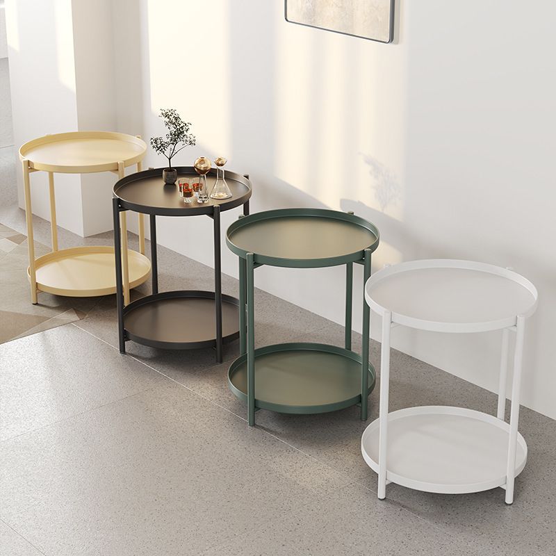 20,4 "4 gambe alte 4 gambe/gambe trasversali tavolino in metallo tavolo laterale superiore del vassoio tondo