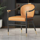 Glam Faux Leather Dining Chairs Metal Arm Dining Chairs for Restaurant Use