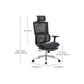Silla de oficina de armas ajustable moderna altura de altura de altura de asiento ajustable con espalda transpirable